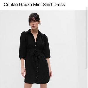 Gap crinkle gauze mini dress. Black, size Large Tall. NWT.